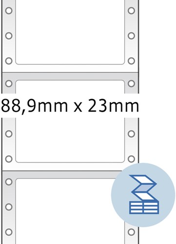 Etiket HERMA 8160 88.9x23mm 1-baans wit 2000stuks-3