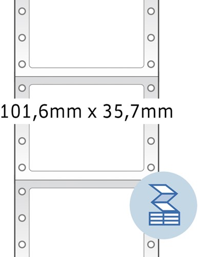 Etiket HERMA 8212 101.6x35.7mm 1-baans wit 4000stuks-3