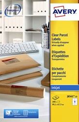 Etiket Avery J8565-25 99.1x67.7mm transparant 200stuks