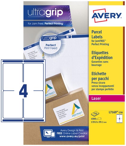 Etiket Avery L7169-250 99.1x139mm wit 1000stuks-2