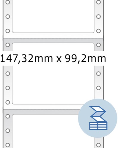 Etiket HERMA 8292 147.3x99.2mm 1-baans wit 3000stuks-3
