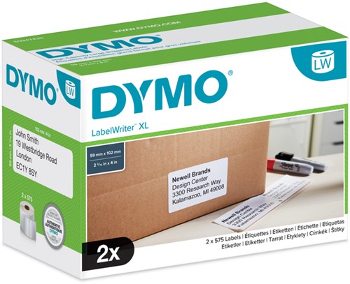 Etiket Dymo 947420 labelprint 450XL 102x59mm 2x575stuks