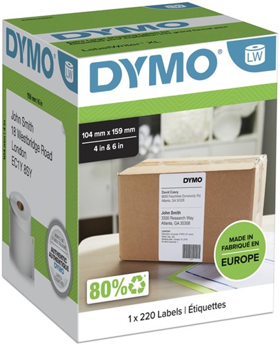 Etiket Dymo 904980 labelprint 4XL 104x159mm 220st.