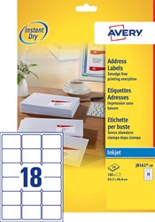 Etiket Avery J8161-10 63.5x46.6mm wit 180 stuks
