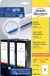 Rugetiket Avery Zweckform breed 59x192mm zelfklevend wit 25 vel