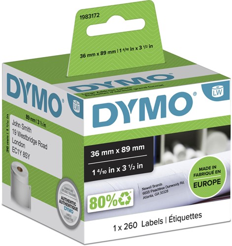 Etiket Dymo 99831 labelwriter 36x89mm 260stuks
