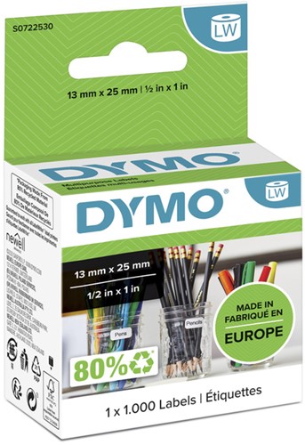 Etiket Dymo 11353 labelwriter 13mmx25mm verwijderbaar 1000stuks