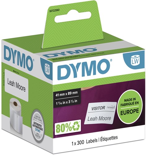 Etiket Dymo 11356 labelwriter 41x89mm badge 300stuks