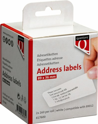 Labeletiket Quantore 99012 36x89mm adres wit-3