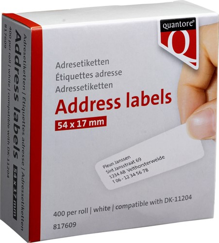 Labeletiket Quantore DK-11204 17x54mm wit 400 stuks-3