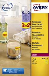 Etiket Avery L7670-25 63.5mm rond neon geel 300 etiketten