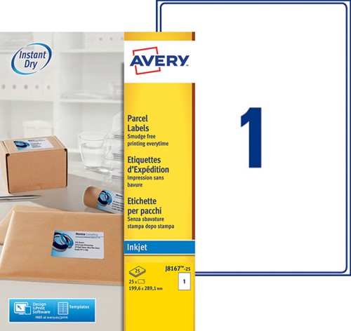 Etiket Avery J8167-25 199.6x289.1mm wit 25stuks-3