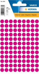 Etiket Herma 1836 rond 8mm roze 540stuks