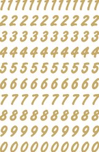 Etiket HERMA 4151 8mm getallen 0-9 goud op transparant 200st-2