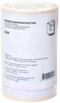 Waarschuwingsetiket Budget glas breekbaar 80mmx100m rood-2