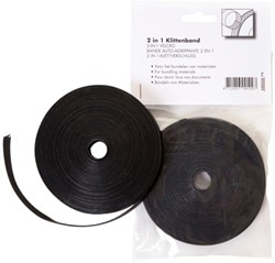 Klittenband Budget kabelbinder 2-in 1 13mmx10m zwart