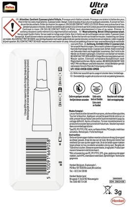 Secondelijm Pattex ultra gel tube 3gram op blister-3