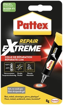 Alleslijm Pattex Repair Extreme tube 8gram op blister