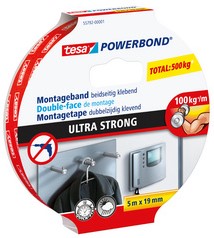Plakband tesa® Powerbond Ultra Strong dubbelzijdig 1,5mx19mm wit-3
