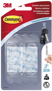 Haak Command mini inclusief bevestigingsstrip transparant 6 stuks-2