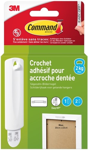 Bevestigingsstrip Command 3M 17040C witte haak voor beugel