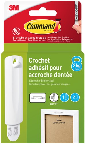 Bevestigingsstrip Command 3M 17040C witte haak voor beugel