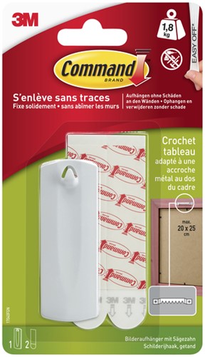 Bevestigingsstrip Command 3M 17040C witte haak voor beugel-2
