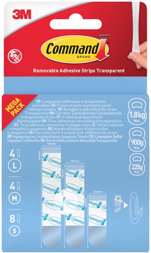 Bevestigingsstrip Command 3M 17200CLR 16 bevestigingsstrips