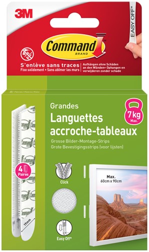Bevestigingsstrip Command 3M 17206C klikstrip licht 7,2kg