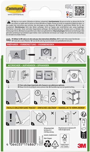 Bevestigingsstrip Command 3M 17206C klikstrip licht 7,2kg-3
