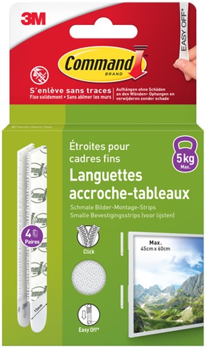 Bevestigingsstrip Command klik vast smal 5,4kg wit-2
