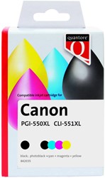 Inktcartridge Quantore Canon PGI-550XL CLI-551XL zwart + 4 kleuren