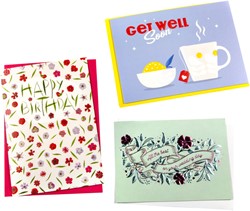 Wenskaart Paperclip navulset Engels assorti set à 6 kaarten