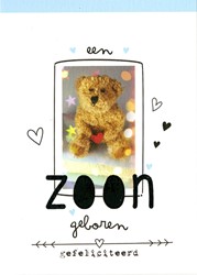 Wenskaart Paperclip navulset geboorte zoon set à 6 kaarten