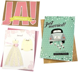 Wenskaart Paperclip huwelijk navulset à 6 stuks