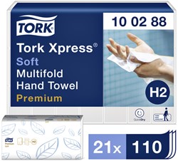 Handdoek Tork H2 100288 Premium 2laags 21x34cm 21x110st