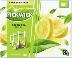 Thee Pickwick Fair Trade groen lemon 25 zakjes van 1.5gr