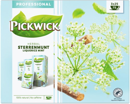 Thee Pickwick sterrenmunt 25 zakjes van 2gr