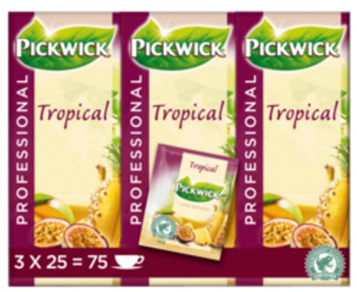 Thee Pickwick tropische vruchten 25 zakjes van 1.5gr
