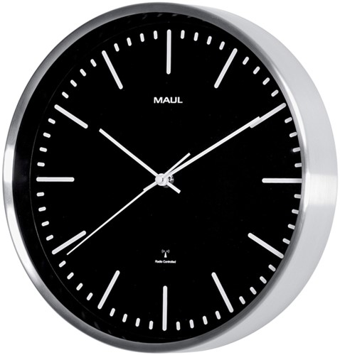 Wandklok MAUL Fly RC Ø30,5x4.5cm aluminium/zwart incl.batterij-2
