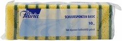 Schuurspons Felicia geel/groen 6x9cm 10 stuks