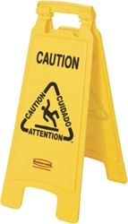 Waarschuwingsbord wet floor caution 67x28x4cm geel