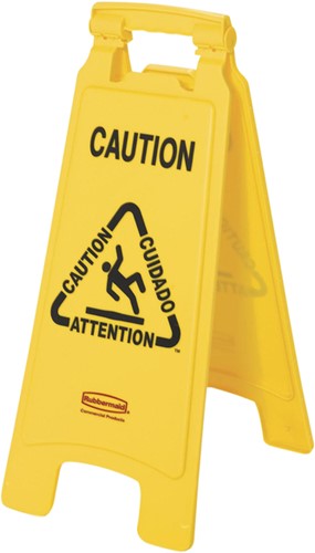 Waarschuwingsbord wet floor caution 67x28x4cm geel