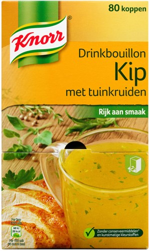 Knorr drinkbouillon kip met tuinkruiden 80 zakjes