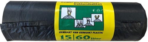 Vuilniszak Komo 60l grijs 20 stuks op rol-2