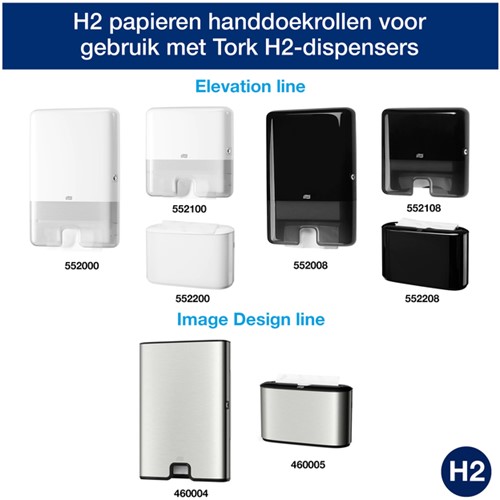 Handdoek Tork H2 100289 Premium 2laags 21x26cm 21x150st-3