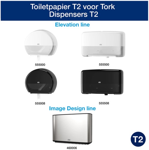 Toiletpapier Tork T2 120280 Advanced 2laags 170m-850vel 12rollen-2