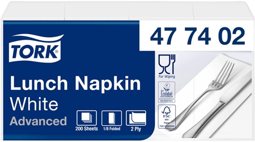Servetten Tork 477402 Advanced 2laags 33x33cm 200st.
