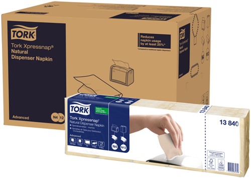 Servetten Tork 477351 2laags 33x33cm naturel 200st.-2