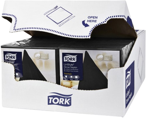Servetten Tork 478726 LinStyle 1laags 39x39cm zwart 50st.-2
